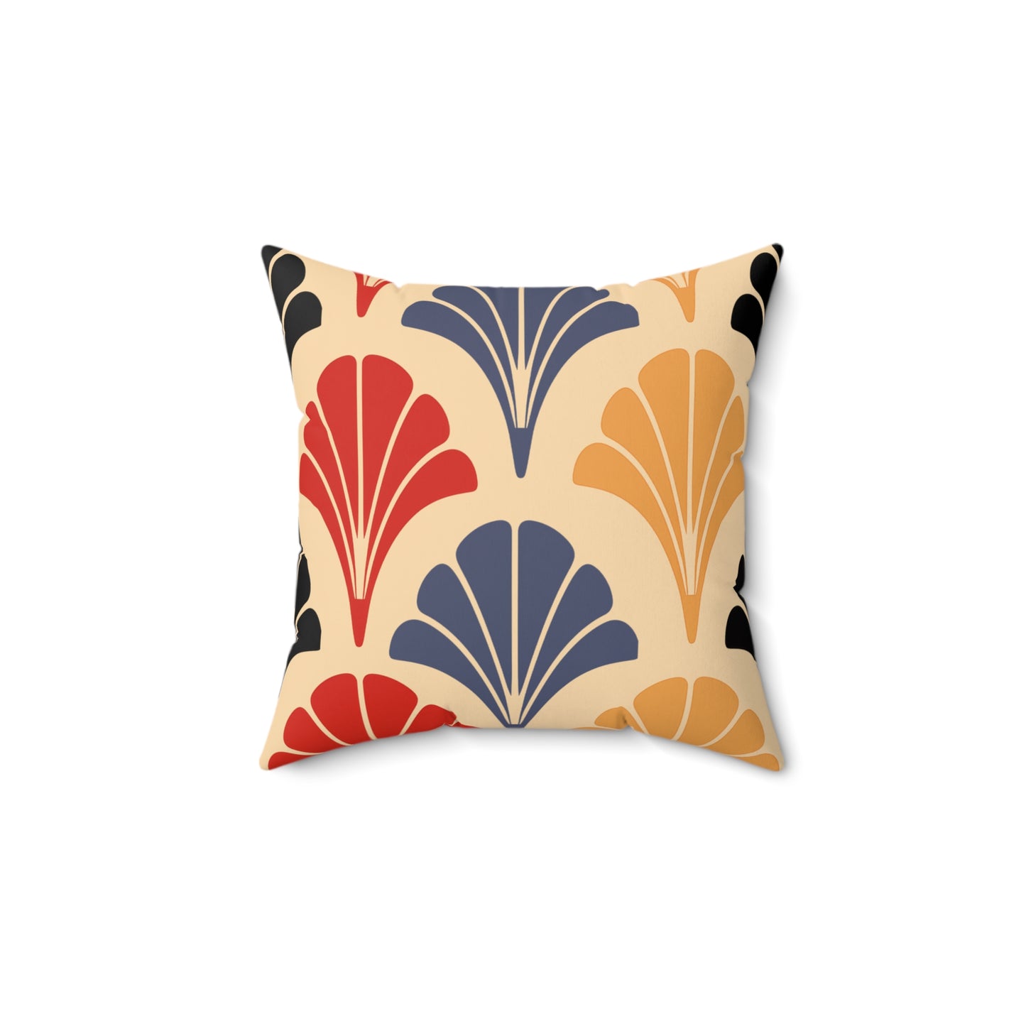 Faux Suede Square Pillow - Art Deco Pattern