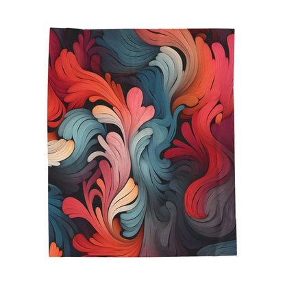 Velveteen Plush Blanket - Abstract Flowing Pattern