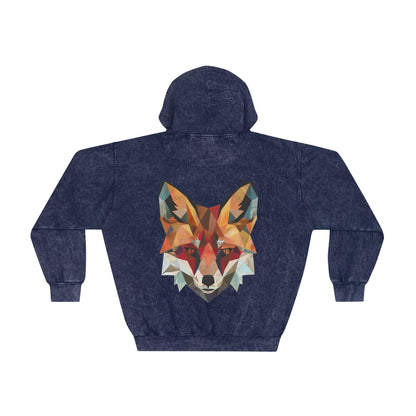 Geometric Fox Mineral Wash Hoodie