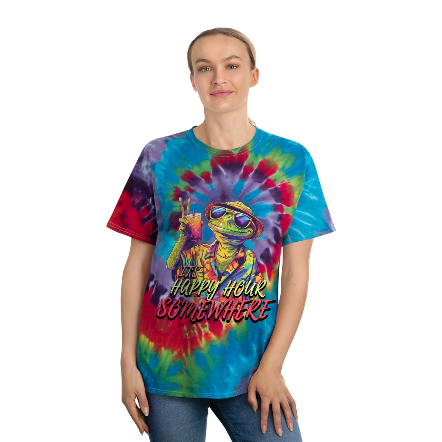 Happy Hour Lizard Tie-Dye Tee