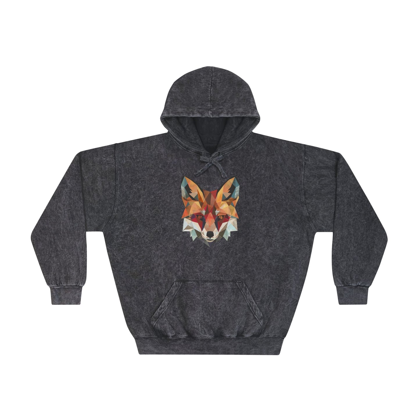 Geometric Fox Mineral Wash Hoodie