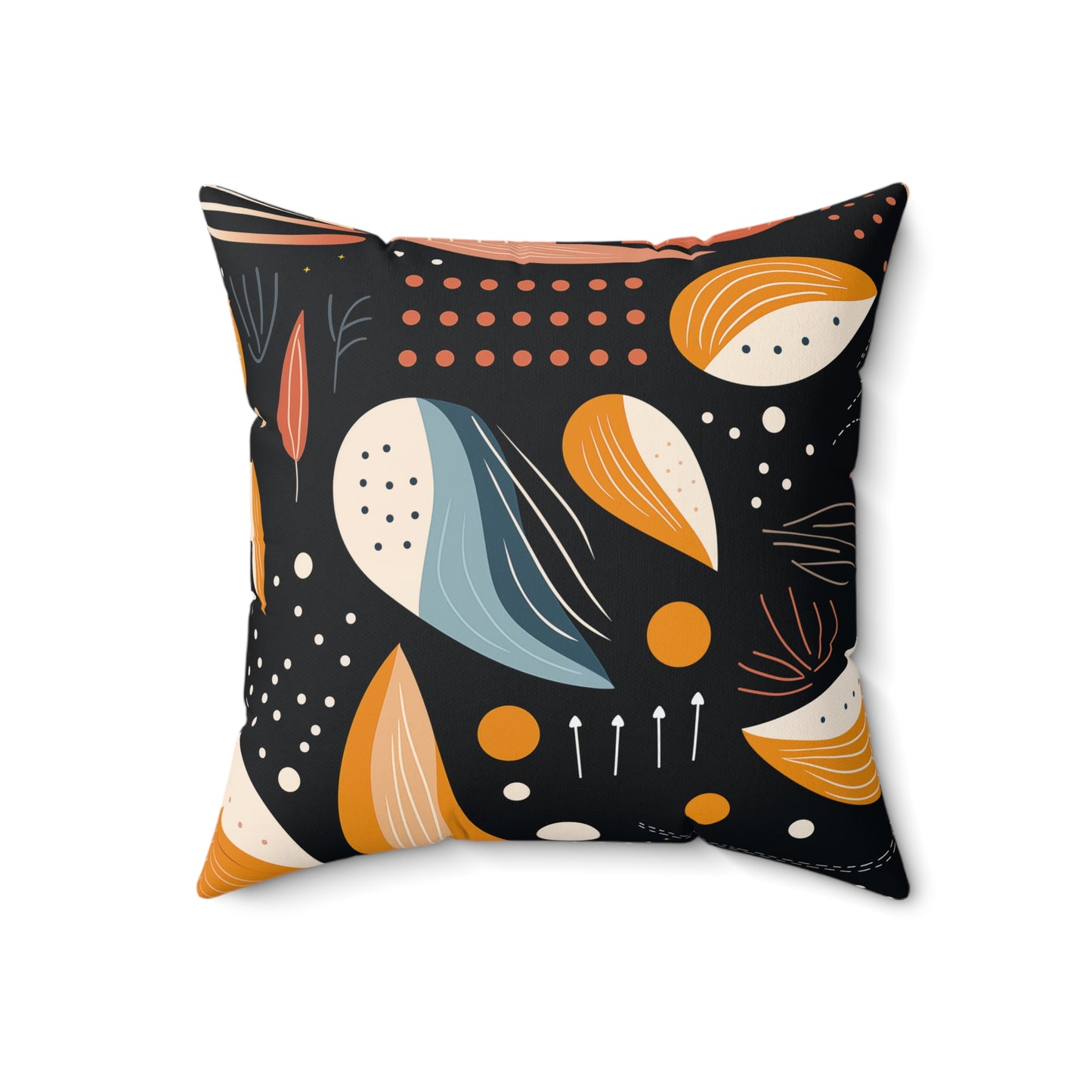 Faux Suede Square Pillow - Art Deco Pattern