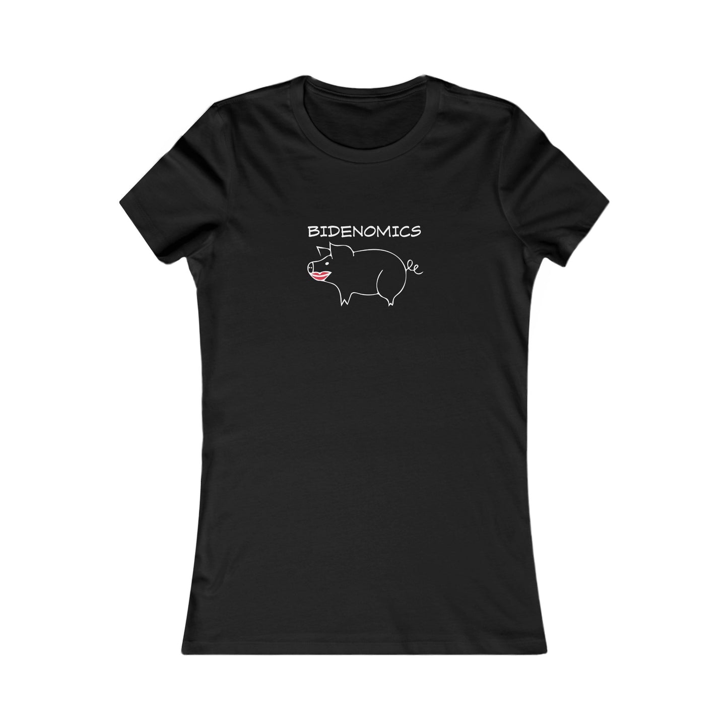 Women's Bidenomics Pig With Lipstick T Shirt