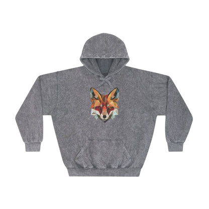 Geometric Fox Mineral Wash Hoodie