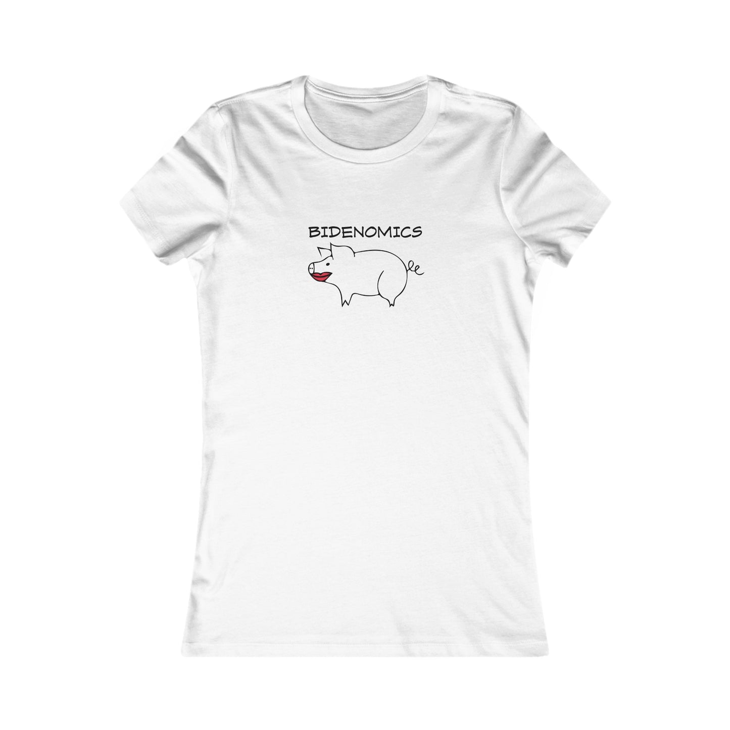 Women's Bidenomics Pig With Lipstick T Shirt