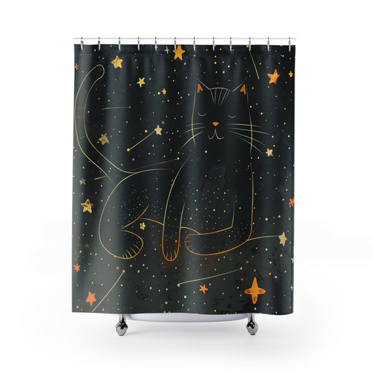 Celestial Cat Shower Curtain