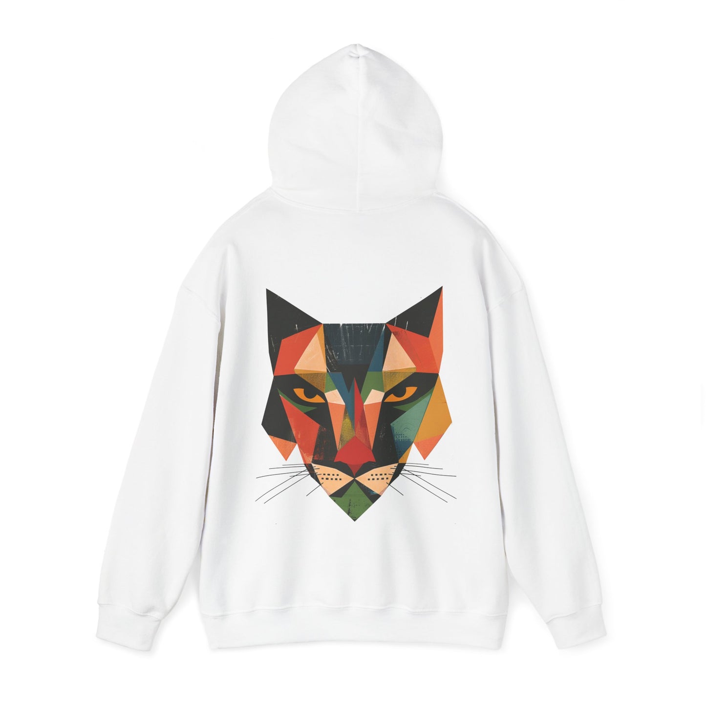 Geometric Feline Face Hoodie