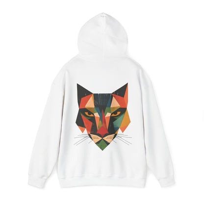 Geometric Feline Face Hoodie