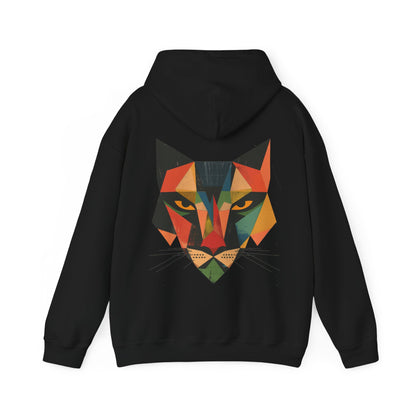 Geometric Feline Face Hoodie