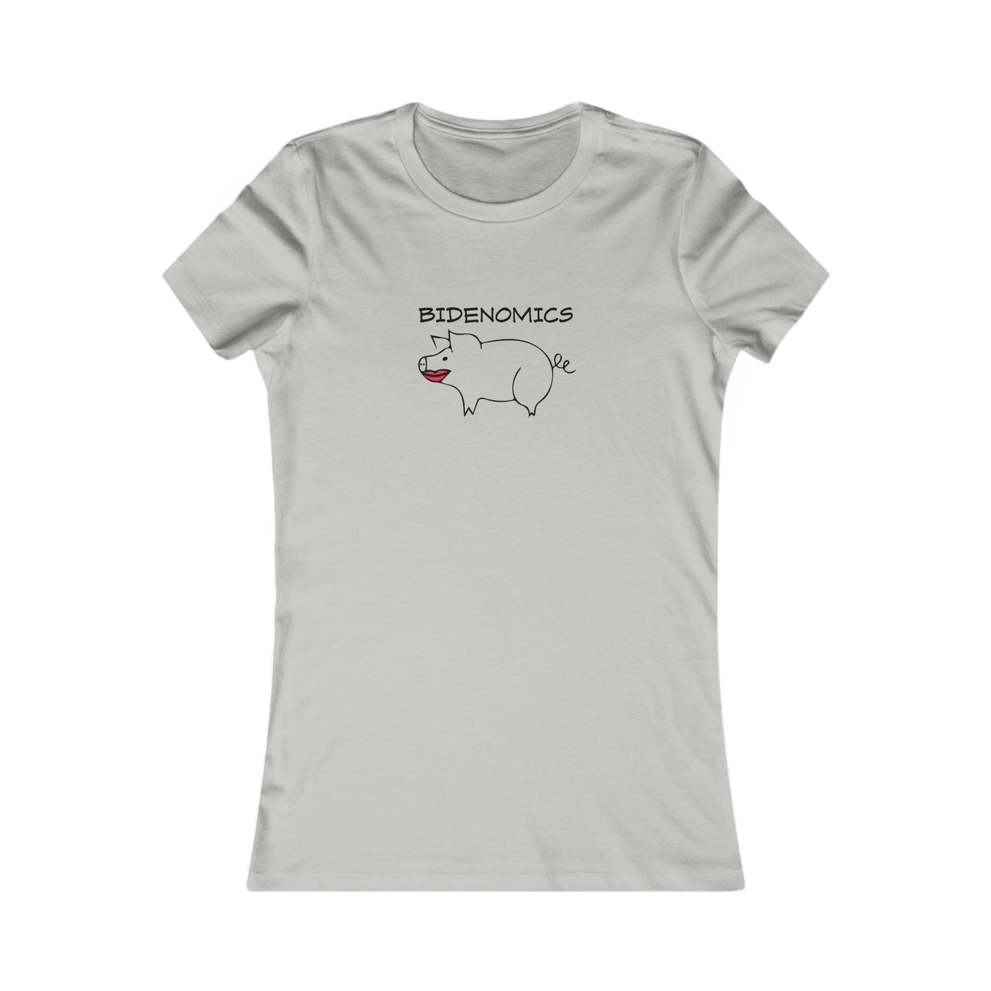 Women's Bidenomics Pig With Lipstick T Shirt