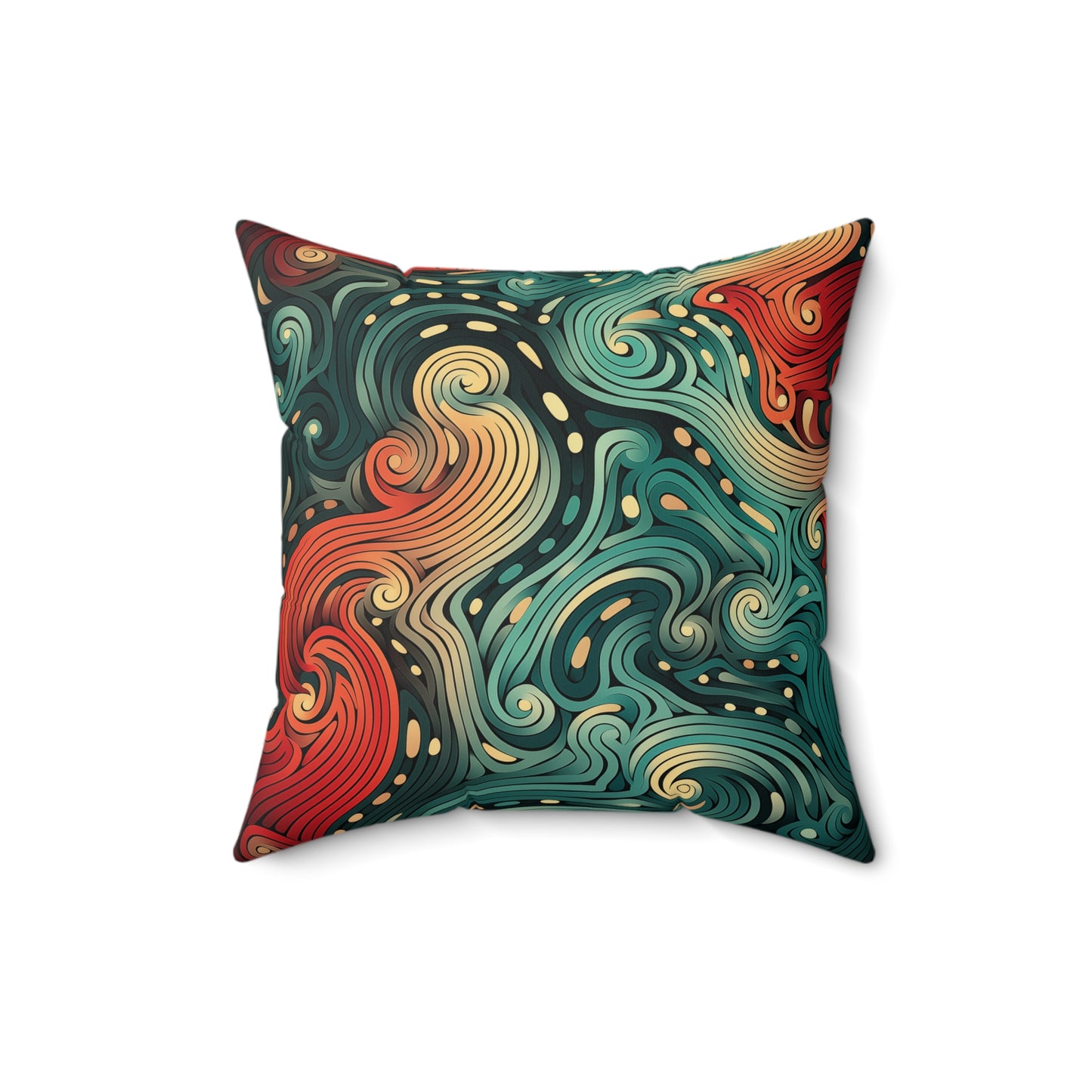 Faux Suede Square Pillow - Abstract Trippy Pattern