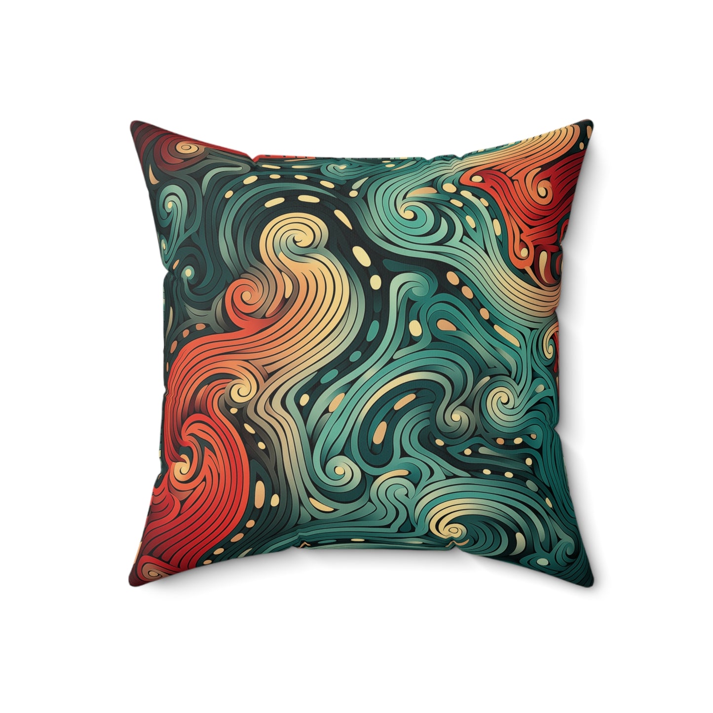 Faux Suede Square Pillow - Abstract Trippy Pattern