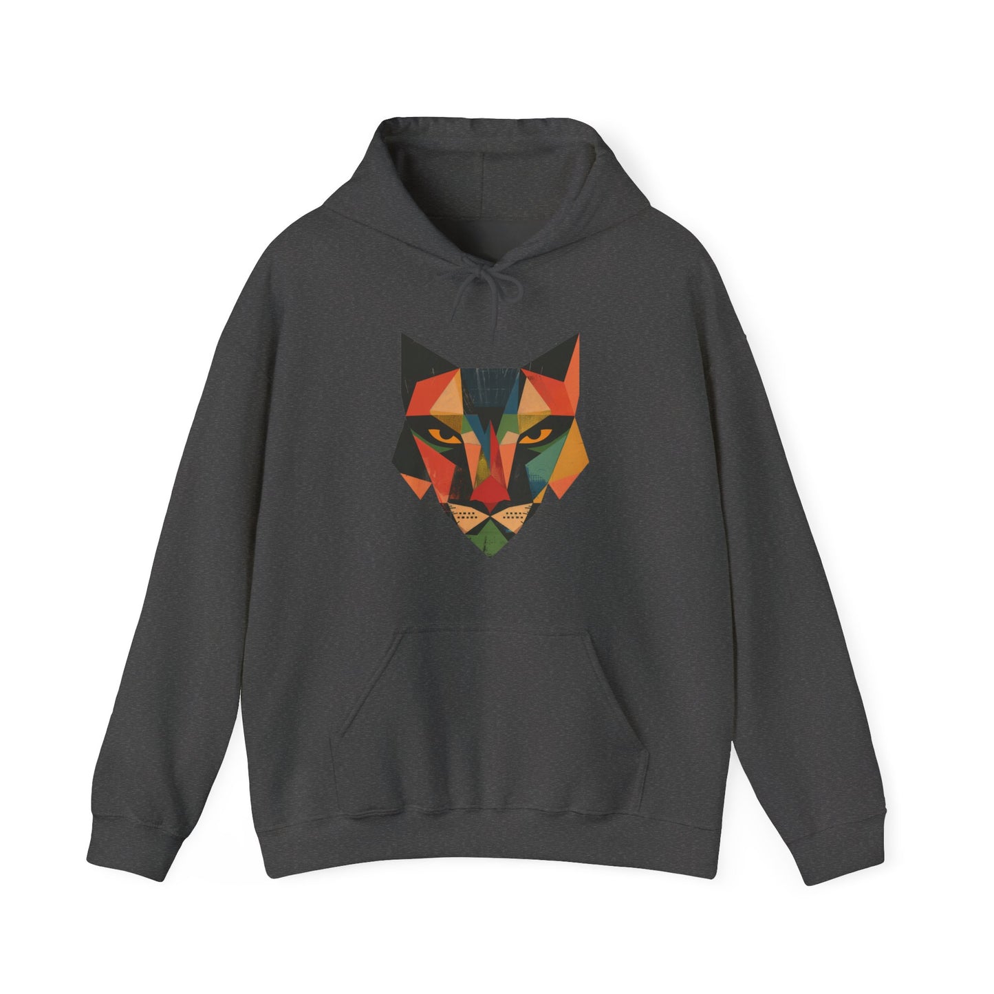 Geometric Feline Face Hoodie