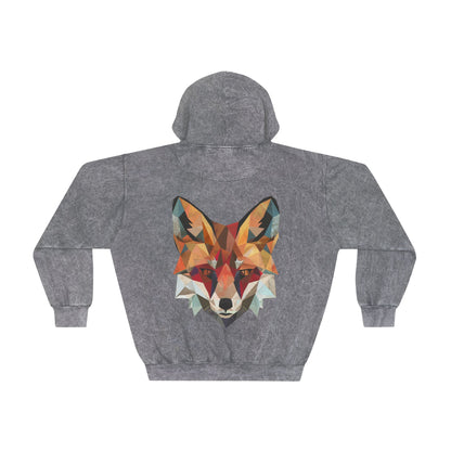 Geometric Fox Mineral Wash Hoodie