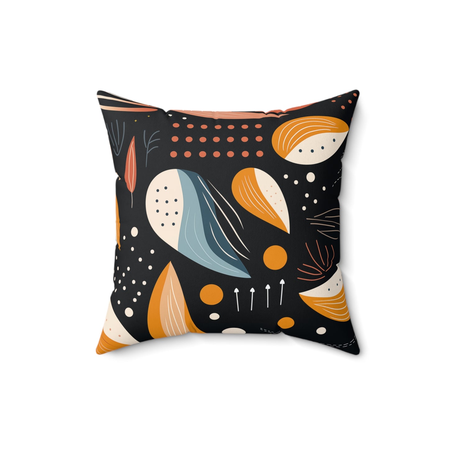 Faux Suede Square Pillow - Art Deco Pattern