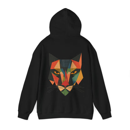 Geometric Feline Face Hoodie