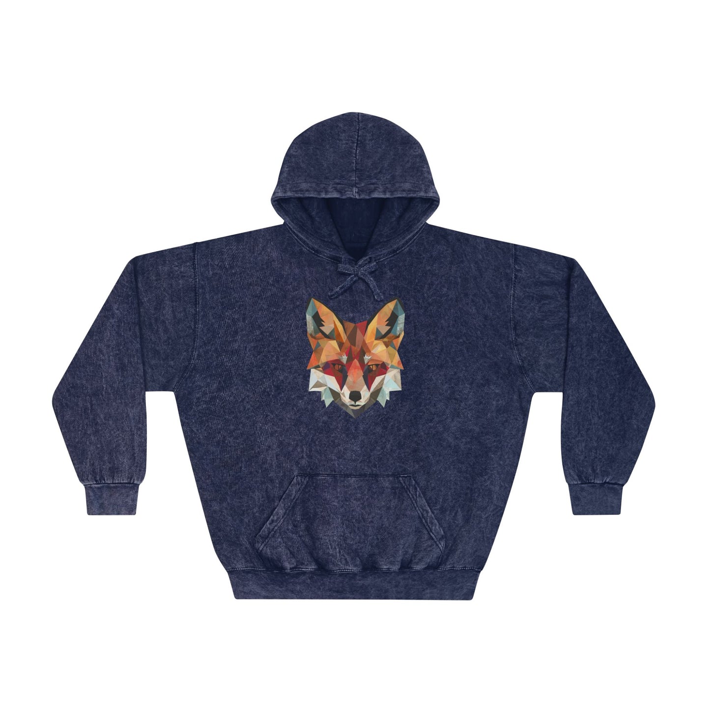 Geometric Fox Mineral Wash Hoodie