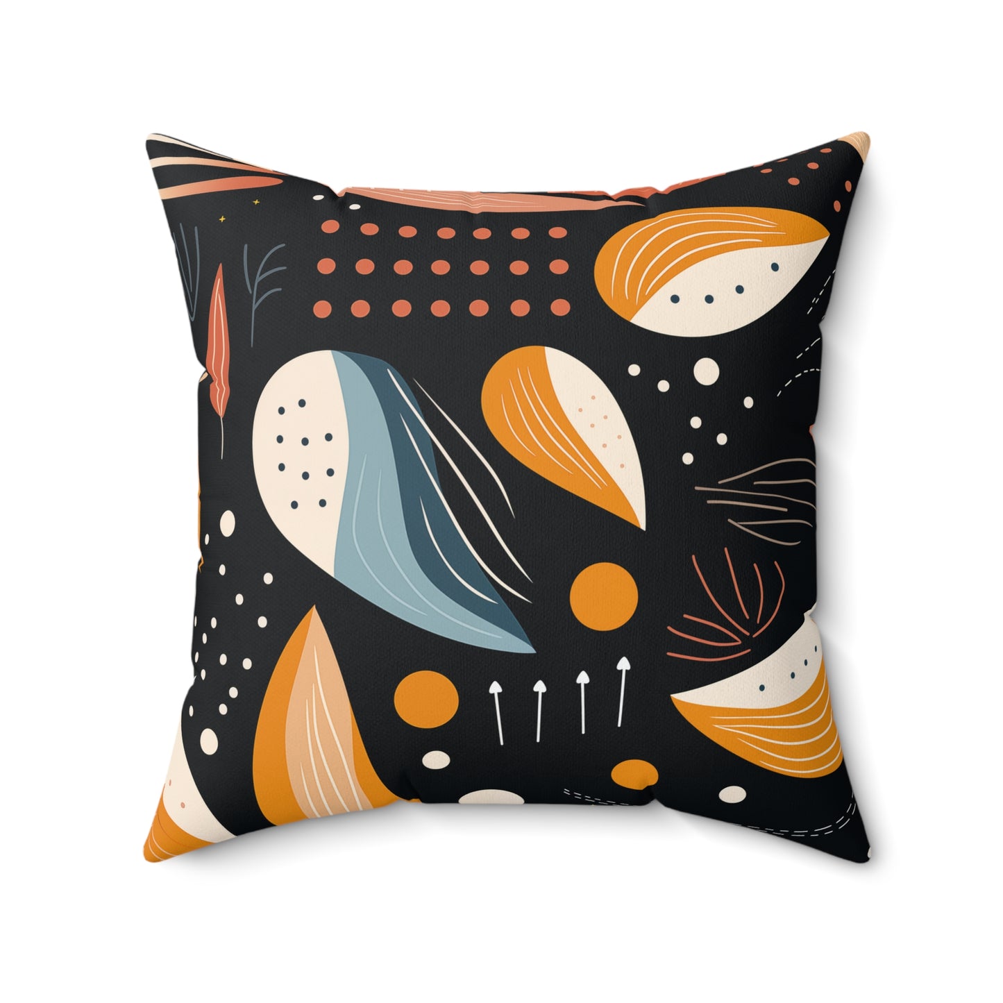 Faux Suede Square Pillow - Art Deco Pattern