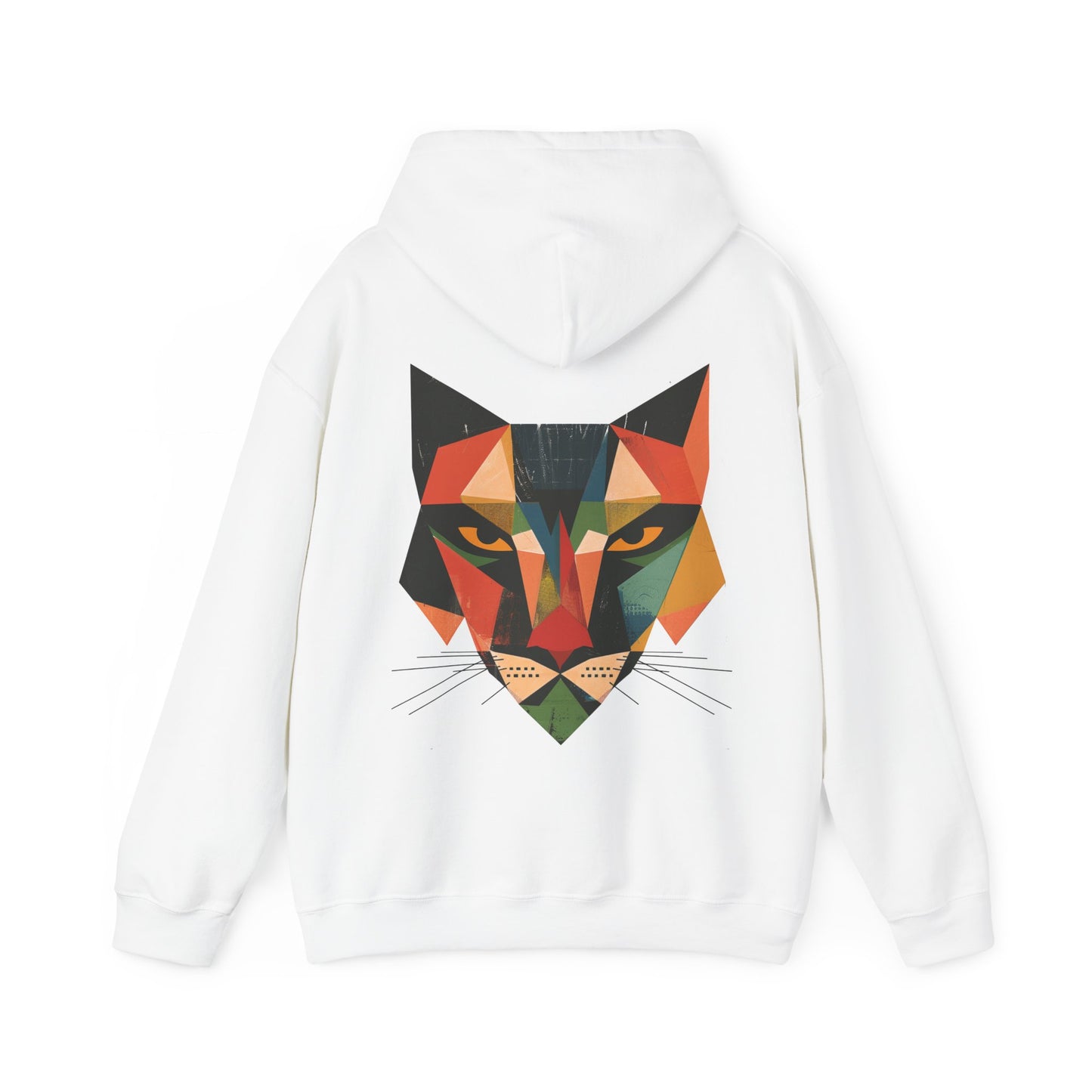 Geometric Feline Face Hoodie