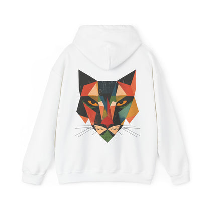 Geometric Feline Face Hoodie