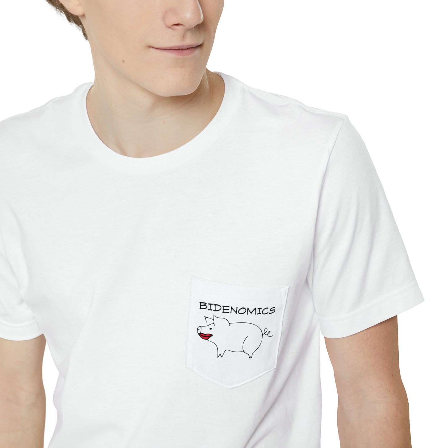 Bidenomics Pig with Lipstick Unisex Pocket T-shirt