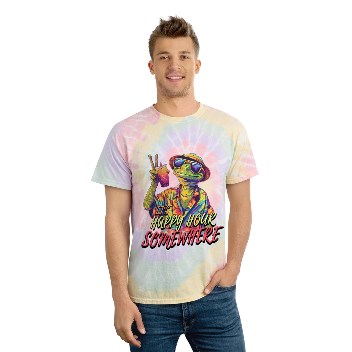 Happy Hour Lizard Tie-Dye Tee