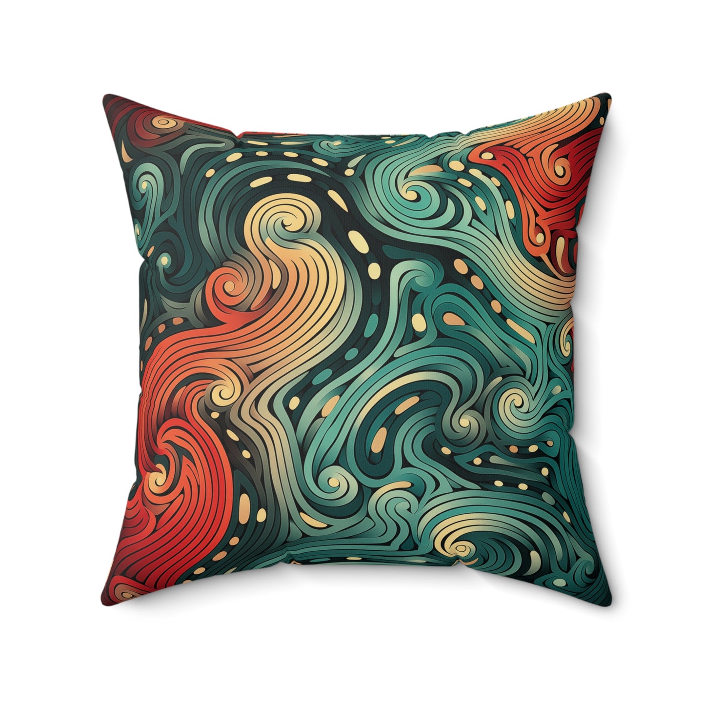 Faux Suede Square Pillow - Abstract Trippy Pattern