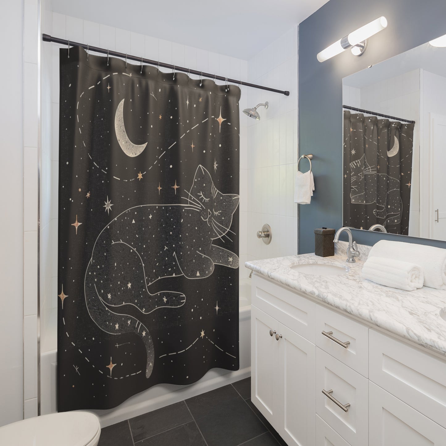 Cat constellation Shower Curtain