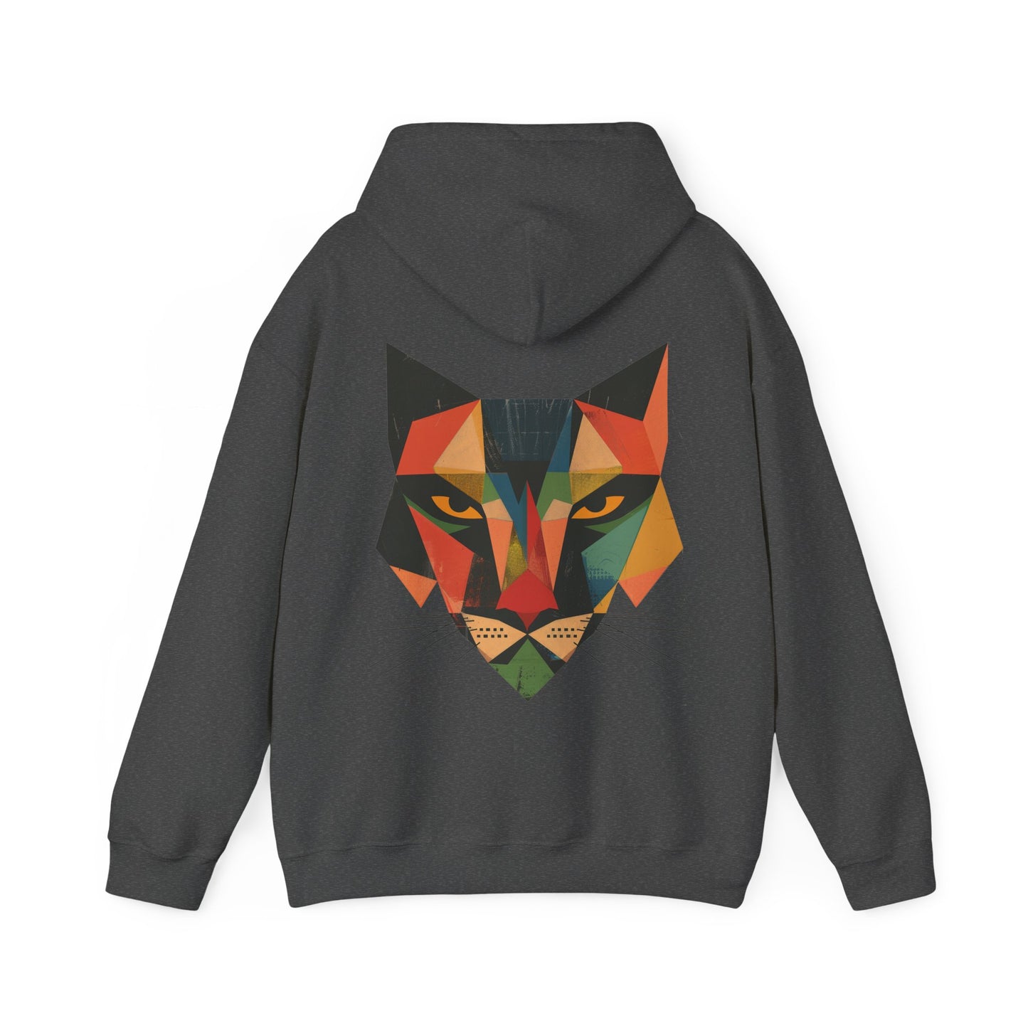 Geometric Feline Face Hoodie