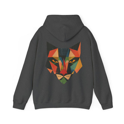 Geometric Feline Face Hoodie