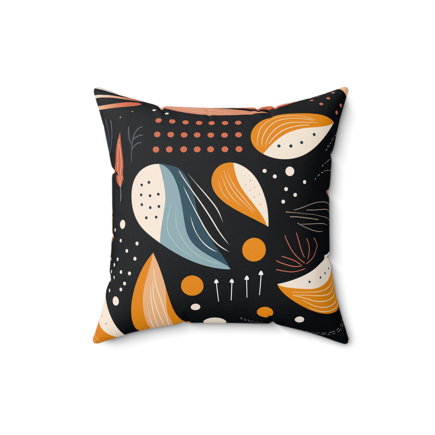 Faux Suede Square Pillow - Art Deco Pattern